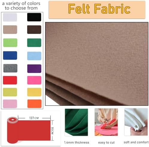 Picheng | Soft Felt Fabric | 36x54Inch | Felt by The Yard 1.4mm