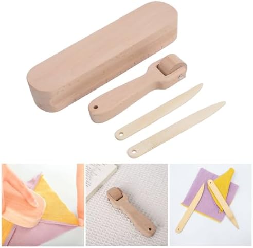 Tailors Clapper, 4Pcs Beechwood Seam Roller & Point Turner, Sewing
