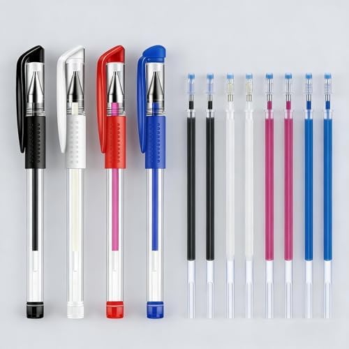ibotti 4‐Color Heat Erasable Fabric Marking Pens with 8 Free Refills