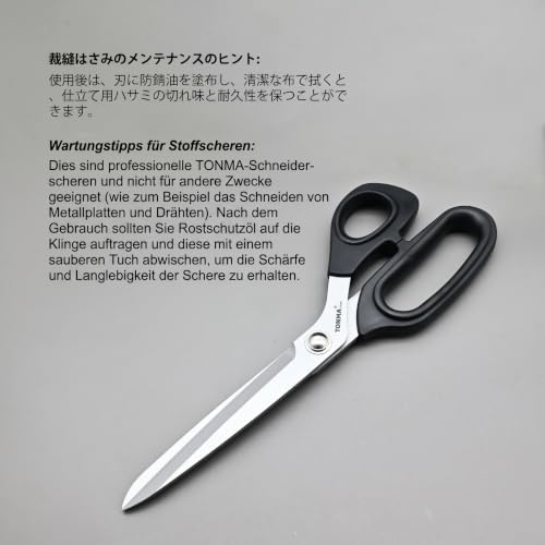 TONMA 10" Fabric Scissors, Made in Japan Professional Sewing Scissors