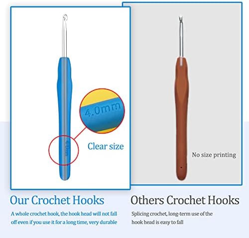 QMNNMA 4 mm Crochet Hook, Ergonomic Crochet Hooks for Arthritic Hands