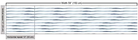 Ambesonne Harbour Stripe Fabric by The Yard, Abstract Brushstroke