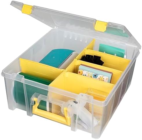 ArtBin Super Satchel Double Deep, 8-Compartment Craft Box, Yellow