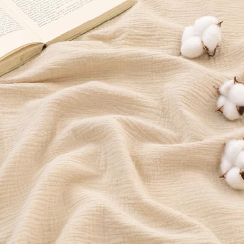 Irenare 100% Cotton Muslin Fabric 49 Inch x 5.5 Yards Fabric by The