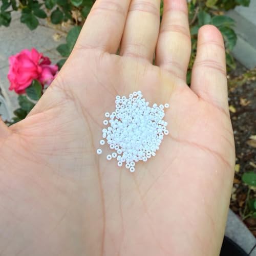 25g Miyuki Rocaille 15/0 Round Seed Beads Opaque White RR-402