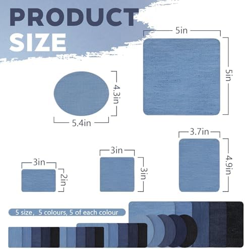 Iron on Jean Patches for Clothes,25PCS Denim Repair Patches for