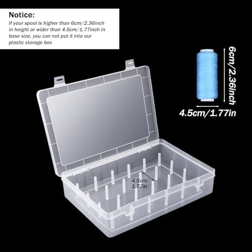 2-Pack Clear Thread Holder Organizer Boxes, Stackable Sewing Storage