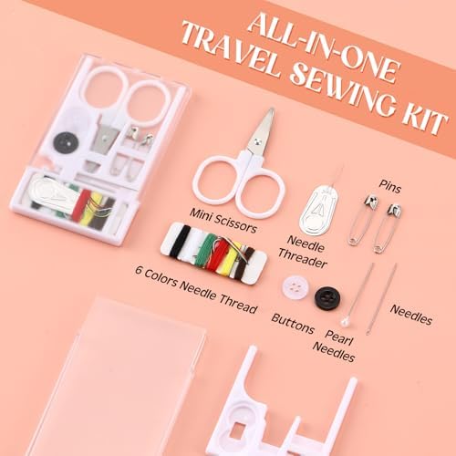 Knitgrip 25 Boxes Mini Sewing Kit, Small Travel Kit with Scissor