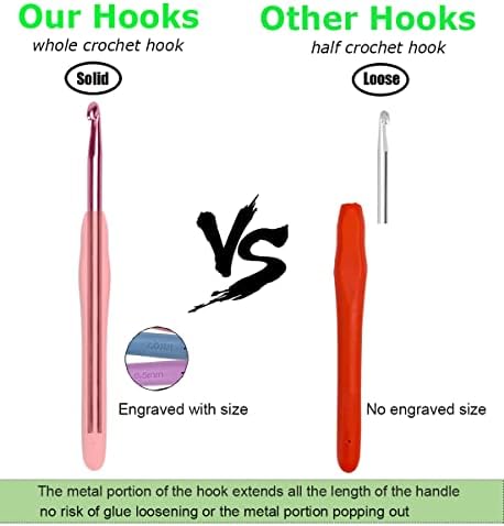 Hobekoee Size I/5.5mm Crochet Hook Ergonomic Handle for Arthritic