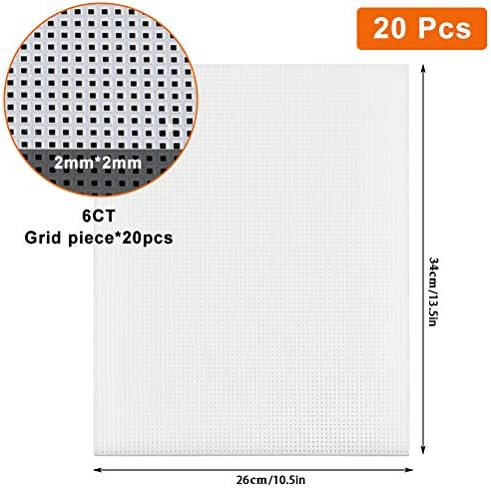 BUYGOO 20 Pack 6 Count Clear Plastic Mesh Canvas Sheets for