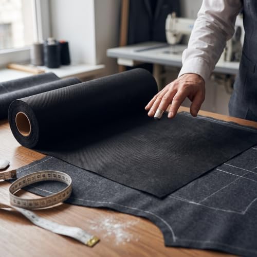 Black Fusible Interfacing Fabric Non-Woven 30 Yard Roll Medium Weight