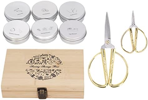 Wooden Sewing Box with Complete Sewing Kit, Premium Sewing Supplies