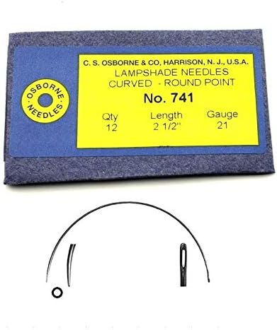 C.S. Osborne Curved Lampshade Needles #741, Size 2-1/2", 21 Gauge