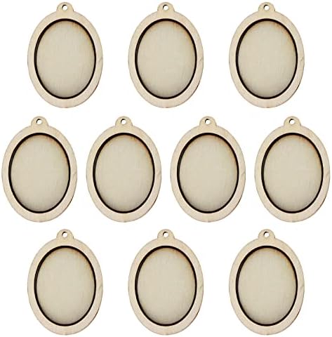 10 Pieces Mini Wooden Embroidery Hoop Rings for Embroidery, Cross
