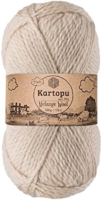 Kartopu Melange Wool,Wool Knitting Rope (4Balls) Each Skein(Ball)