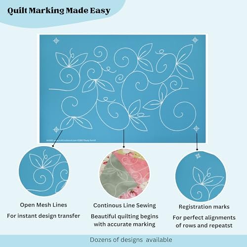 Full Line Stencil Whimsical Garden, Continuous E2E Quilt Template