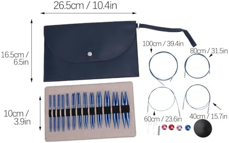 Sanpyl Interchangeable Circular Knitting Needles Set, 13 Pairs