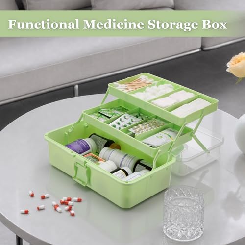 BTSKY 3-Layer Foldable Craft Organizer, Portable Tackle Box with