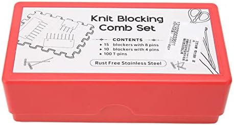 Generic Knit Blocking Comb Set, 8 Pin and 4 Pin Stainless Steel