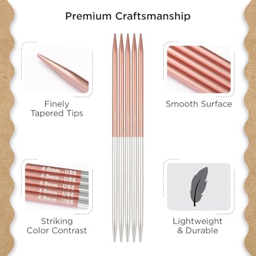 Knitter’s Pride Rosemist Double-Point Needle 8”(20cm) - US 6(4mm)