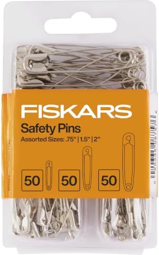 Fiskars Assorted Safety Pins, 150 Pieces for Sewing, Quilting &