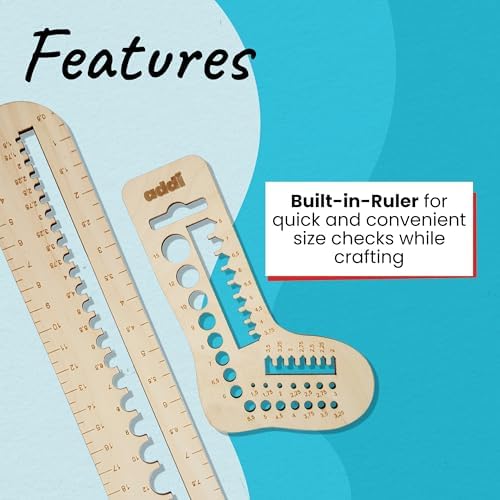 skacel by addi addiCalibro Needle Gauge Set, 2 Wooden Sizing Tools