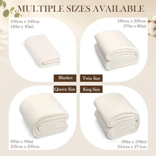 FTEVEN Natural Cotton Batting for Quilting 40" x 40" Crib Size Batting