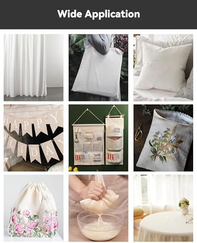 100% Cotton Muslin Fabric, 63" x 5 Yards, Unbleached
