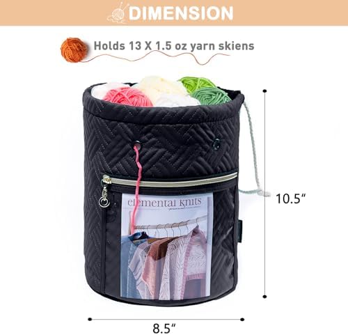 MYBAGZING Yarn Bag, Small Crochet Bag Organizer, Drawstring Yarn