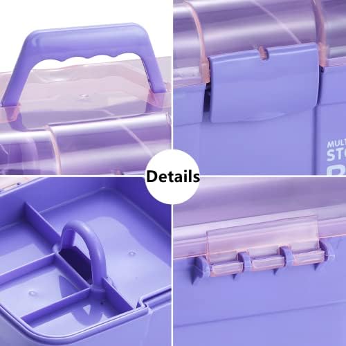 Kinsorcai 11'' Plastic Box Organizer with Removable Tray, Sewing Box