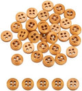 uxcell 80Pcs Wooden Buttons, 9mm(3/8") 4 Hole Round Wood Sewing Button