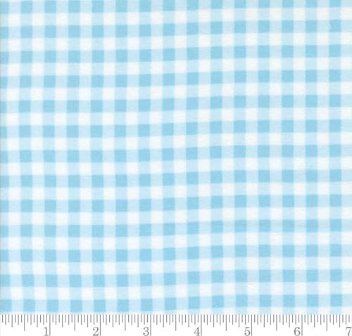 Gingham Checks and Plaids Sherbet Sunshine Sky 29224 20F Flannel