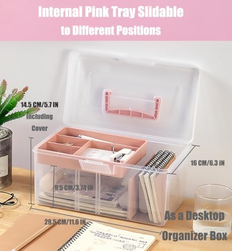 Clear Plastic Office Supply Art & Craft Storage Box, Sewing Box