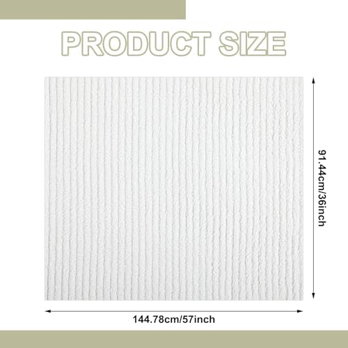 Mindsoft Terry Chenille Fabric 57" Wide Cotton by The Yard, White