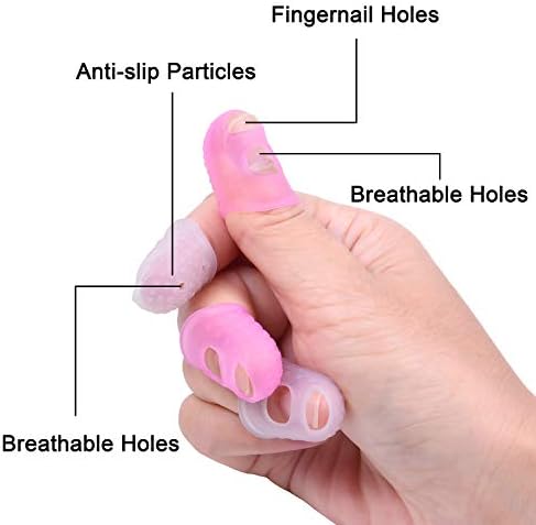 Wisdompro 16 Pcs Finger Tips, Thimble Fingertip Grips - Pink