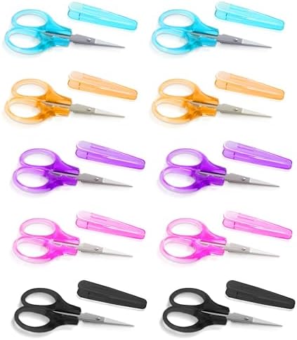 10 Pcs Mini Detail Craft Scissors, Stainless Steel, 3.5"