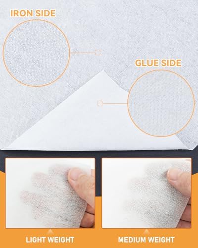 PLANTIONAL 39"x72" Iron-On Fusible Interfacing for Sewing, Lightweight