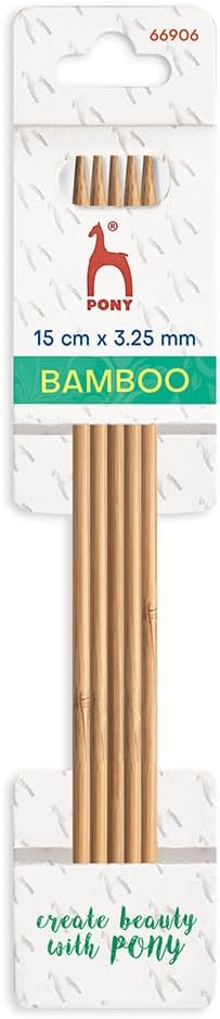 Pony Bamboo Double Pointed Needles 15cm 3.25mm - 1pc