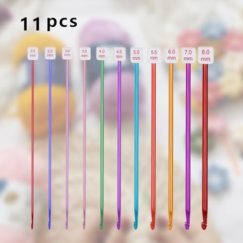 HEYLEAYAR 11Pcs Tunisian Crochet Hooks Set from 2mm(B) to