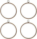 Framendino, 4 Pack Round Embroidery Hoops 8 Inch Imitated Wood Display