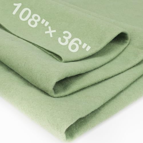 XSEINO Sage Green Large Felt Fabric 108" X 36 "(3 Square Yards)