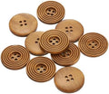 HARFINGTON 10pcs 44L DIY Sewing Buttons 1-1/8"(28mm) Wooden Round Flat
