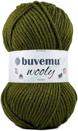 Wooly Wool Blend Bulky Yarn – Olive Green
