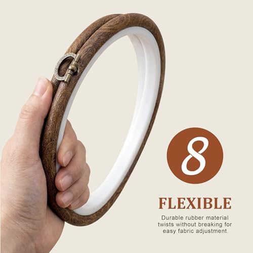 Dllxumm 3 Pcs 5 Inch Round Embroidery Hoops Display Frame, Circle