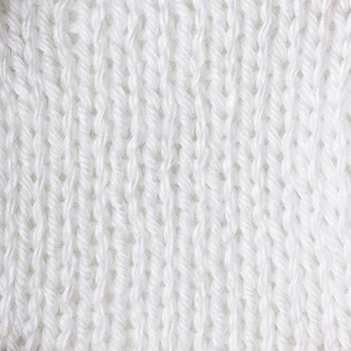 Caron Simply Soft Yarn - 6 Pack Bundle with Needle Gauge (White)