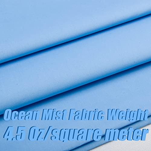 5 Yard Ocean Mist Cotton Fabric, Natural Cotton Poplin Fabric by The