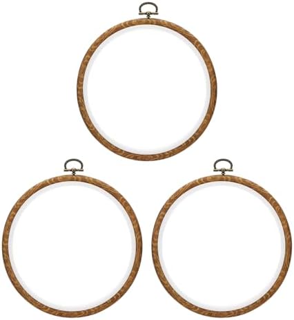 PATIKIL 6" Embroidery Hoops, 3Pcs Imitated Wood Circle Frame