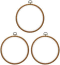 PATIKIL 6" Embroidery Hoops, 3Pcs Imitated Wood Circle Frame