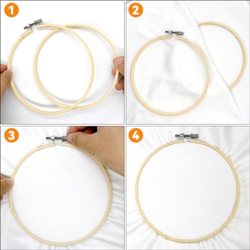 Faylapa 16 Pieces 8 Inch Embroidery Hoops Set Bulk