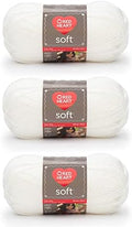 Red Heart Soft Yarn for Crocheting and Knitting, White, 3-Pack
